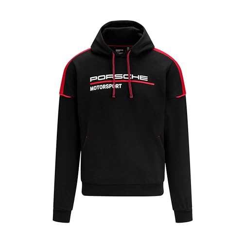 Stitched Motorsport Herren Kapuzenpullover FW Schwarz von Porsche