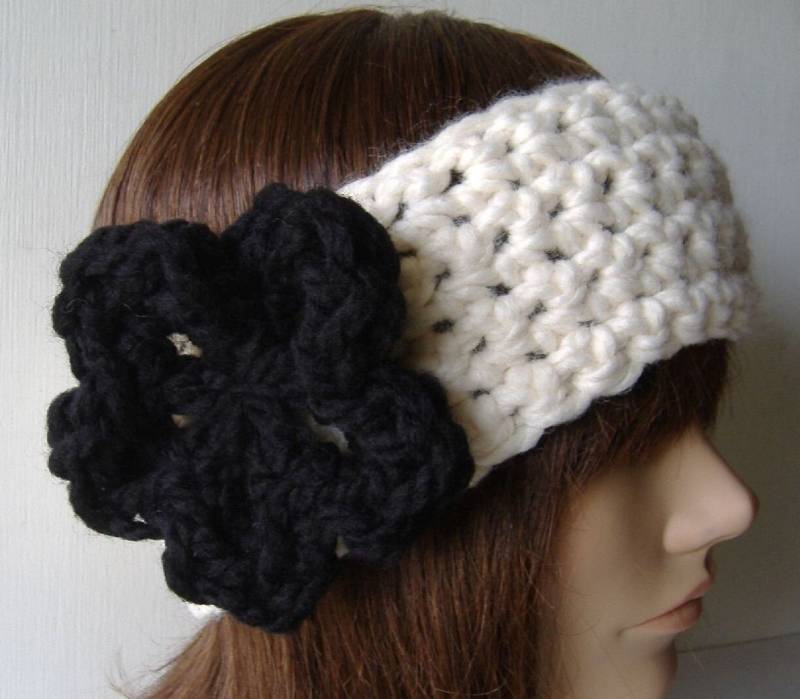 Haarband, Stirnband, Halswärmer, Schal, Creme, Schwarz Haarband, Stirnband, Halswärmer, Schal, Creme, Schwarz von StitchedByKimmie