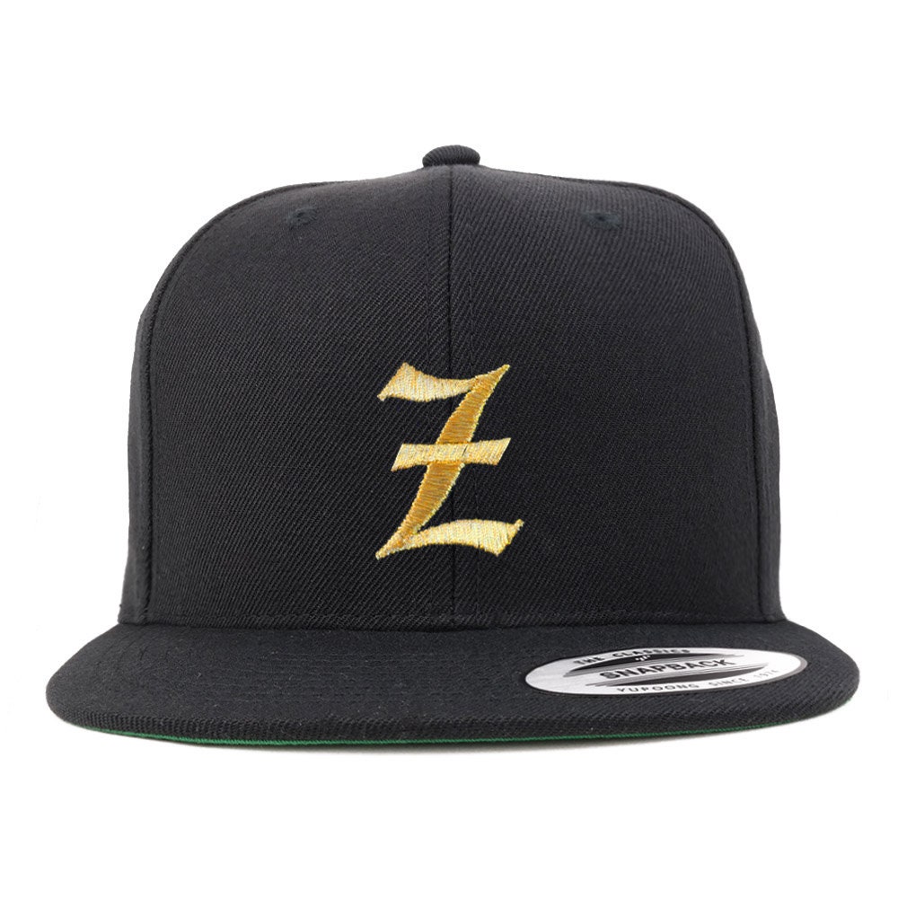 stitchfy Alt Englisch Z Bestickt Flatbill Snapback Cap | Sf-Txt026-G-Flx-6089M von Stitchfy