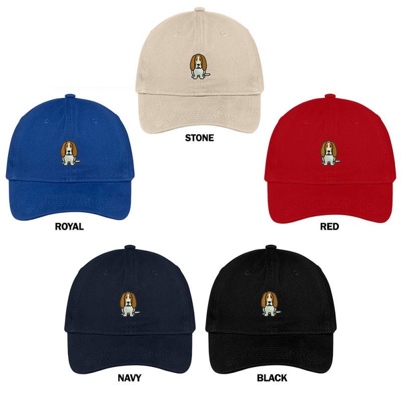 stitchfy Basset Hound Hund Rasse Bestickt Weiche Baumwolle Low Profile Dad Hut Baseball Cap von Stitchfy