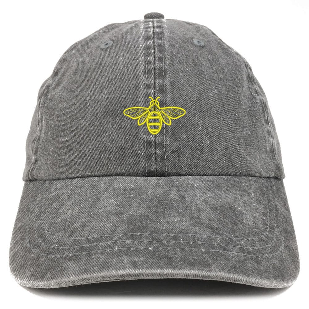 stitchfy Bee Bestickt Unstrukturierte Low Profile Gewaschen Pigment Gefärbt Baseball Cap von Stitchfy