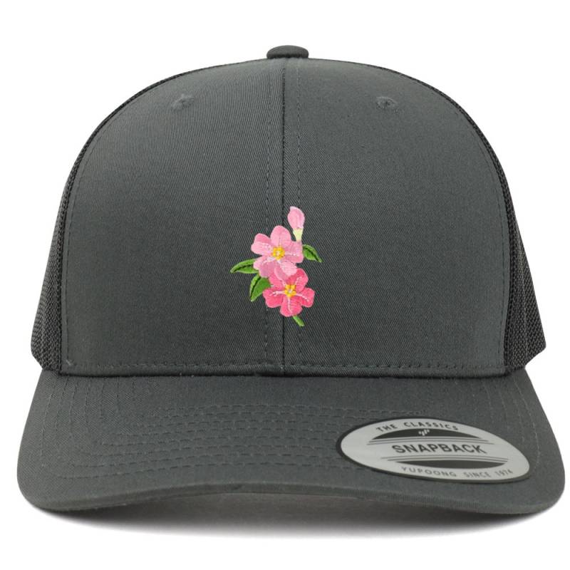 stitchfy Cherry Blossom Patch 6 Panel Trucker Mesh Cap | Sf-Ap0024-Flx-6606 von Stitchfy