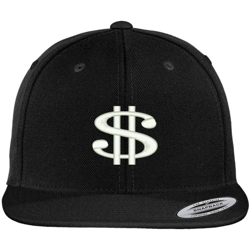 stitchfy Dollar-Zeichen Bestickte Flat Snapback Cap | Sf-Txt113-Flx-6089M von Stitchfy