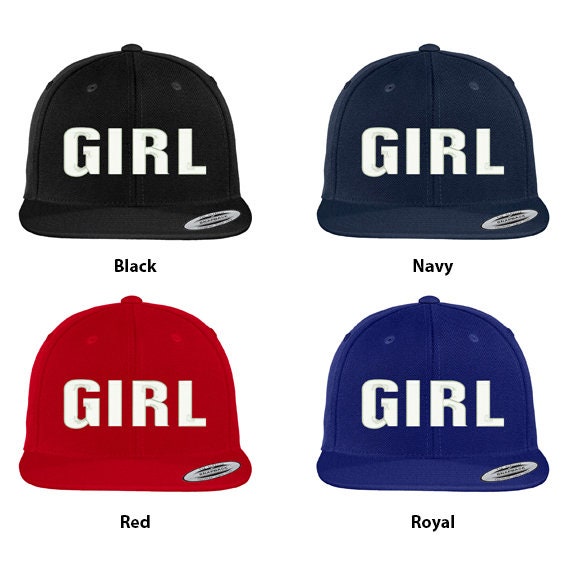 stitchfy Girl Bestickte Flat Bill Snapback Cap | Sf-Txt122-Flx-6089M von Stitchfy