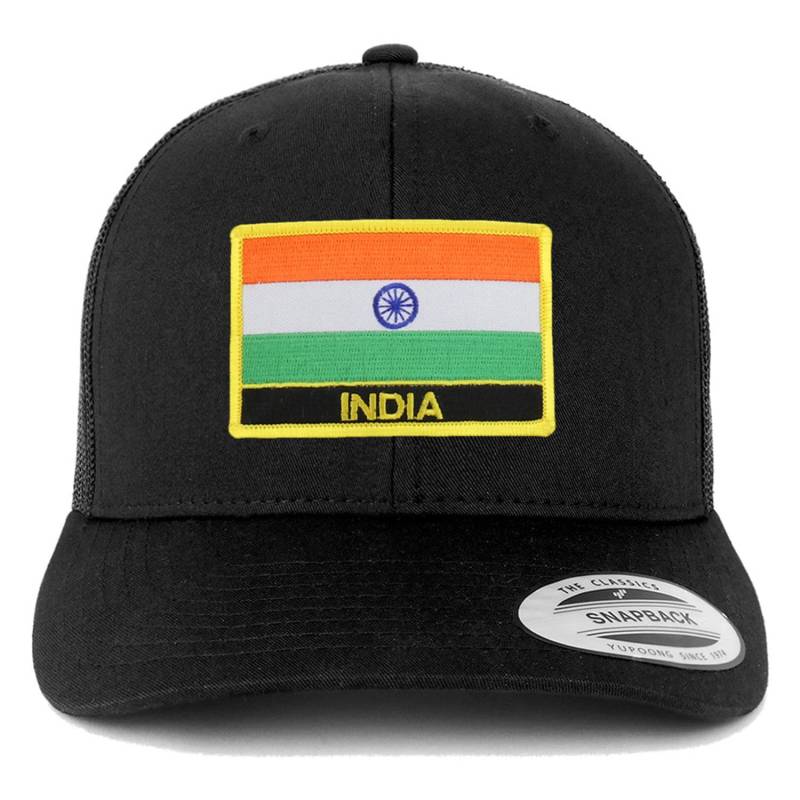 stitchfy Indien Flagge Patch Retro Trucker Mesh Cap von Stitchfy
