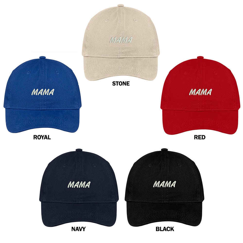 stitchfy Mama Bestickt Weiche Krone 100 % Gebürstete Baumwollkappe von Stitchfy