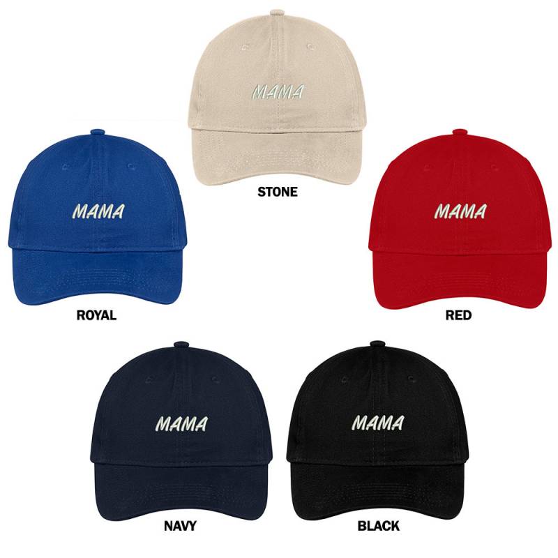 stitchfy Mama Bestickt Weiche Krone 100 % Gebürstete Baumwollkappe von Stitchfy