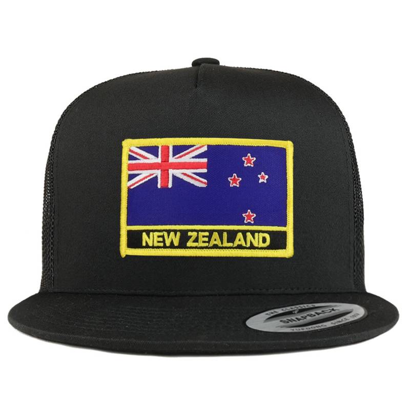 stitchfy Neuseeland Flagge 5 Panel Flatbill Trucker Mesh Cap von Stitchfy