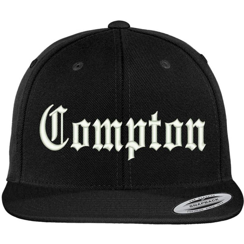 stitchfy Old English Compton Bestickte Flat Bill Snapback Cap | Sf-Txt154-Flx-6089M von Stitchfy