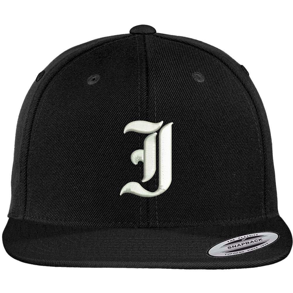 stitchfy Old English I Bestickte Flat Bill Snapback Cap | Sf-Txt009-Flx-6089M von Stitchfy