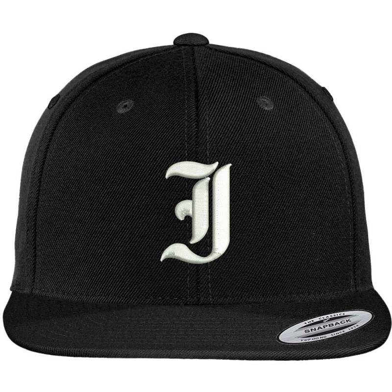 stitchfy Old English I Bestickte Flat Bill Snapback Cap | Sf-Txt009-Flx-6089M von Stitchfy