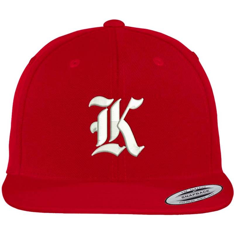 stitchfy Old English K Bestickte Flat Bill Snapback Cap | Sf-Txt011-Flx-6089M von Stitchfy