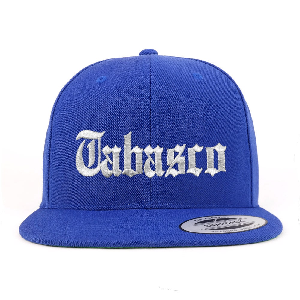 stitchfy Old English Tabasco Weiß Bestickte Flatbill Snapback Baseballkappe von Stitchfy