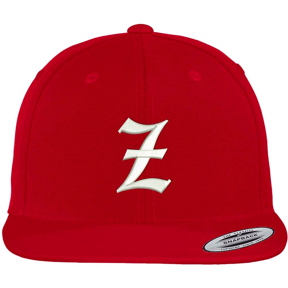 stitchfy Old English Z Bestickte Flat Bill Snapback Cap | Sf-Txt026-Flx-6089M von Stitchfy