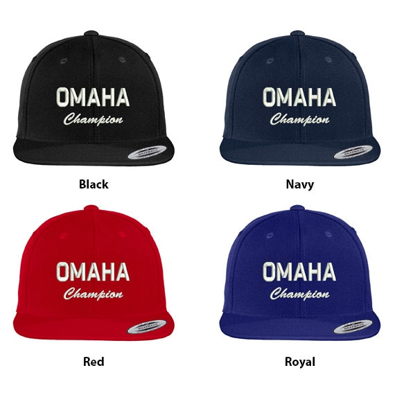 stitchfy Omaha Champion Bestickte Flat Bill Snapback Cap | Sf-Txt039-Flx-6089M von Stitchfy