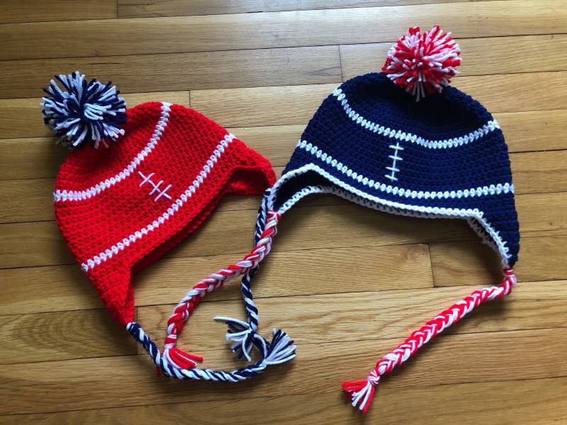 Fußballmütze, Patriot Farben Mütze, Wintermütze, Rot, Weiß Und Blau, Alle Teamfarben von StitchinLoops