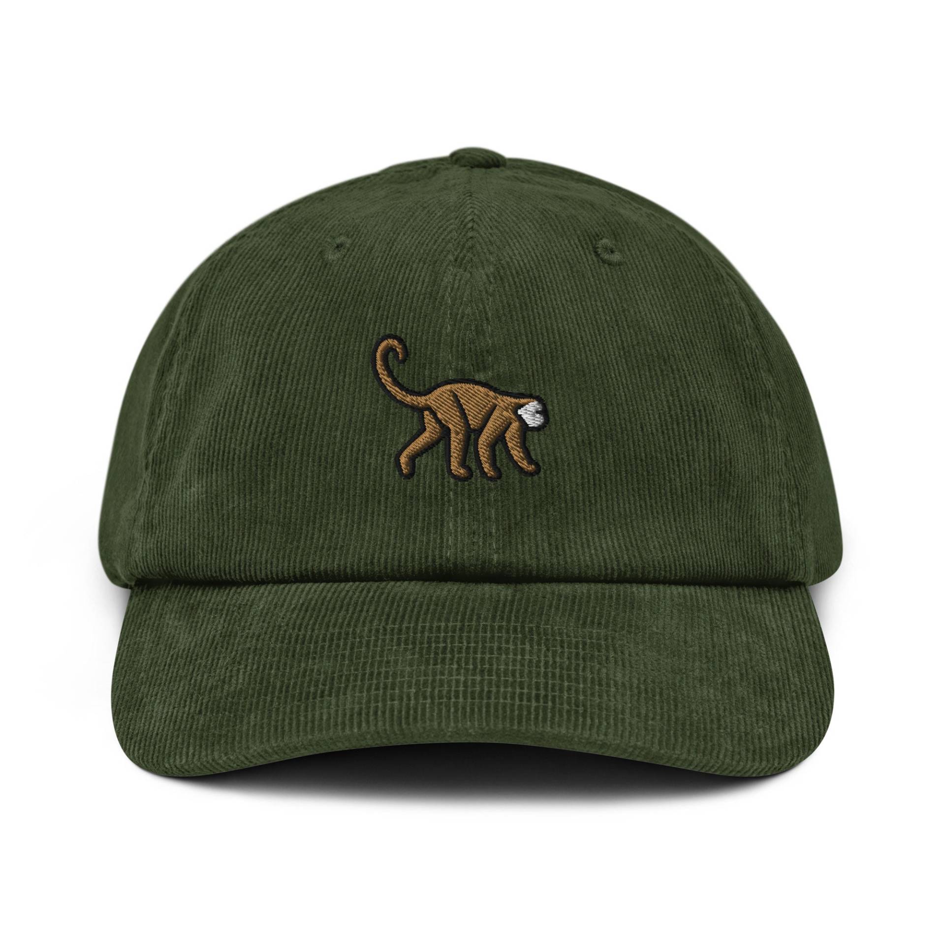 Affe Cord Mütze, Bestickter Dschungel Tier Papa Baseball Cap, Liebhaber Geschenk, Unisex Verstellbar 6 Panel Unstrukturiert Mehrere Farben von StitchinSmilesCo