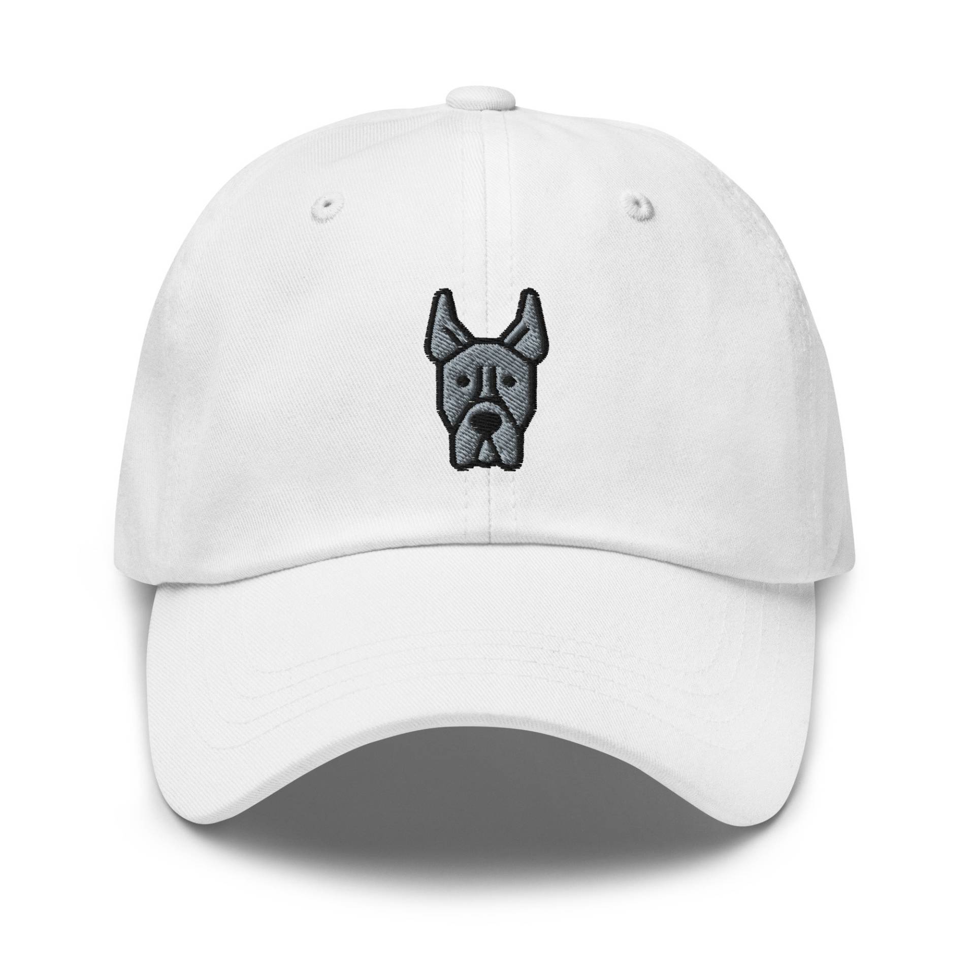 Bestickte Dogge-Hunde-Baseballmütze, Dogge-Besitzer-Geschenk, Dogge-Liebhaber-Hut Unisex 6 Panel-Kappe Mehrere Farben von StitchinSmilesCo