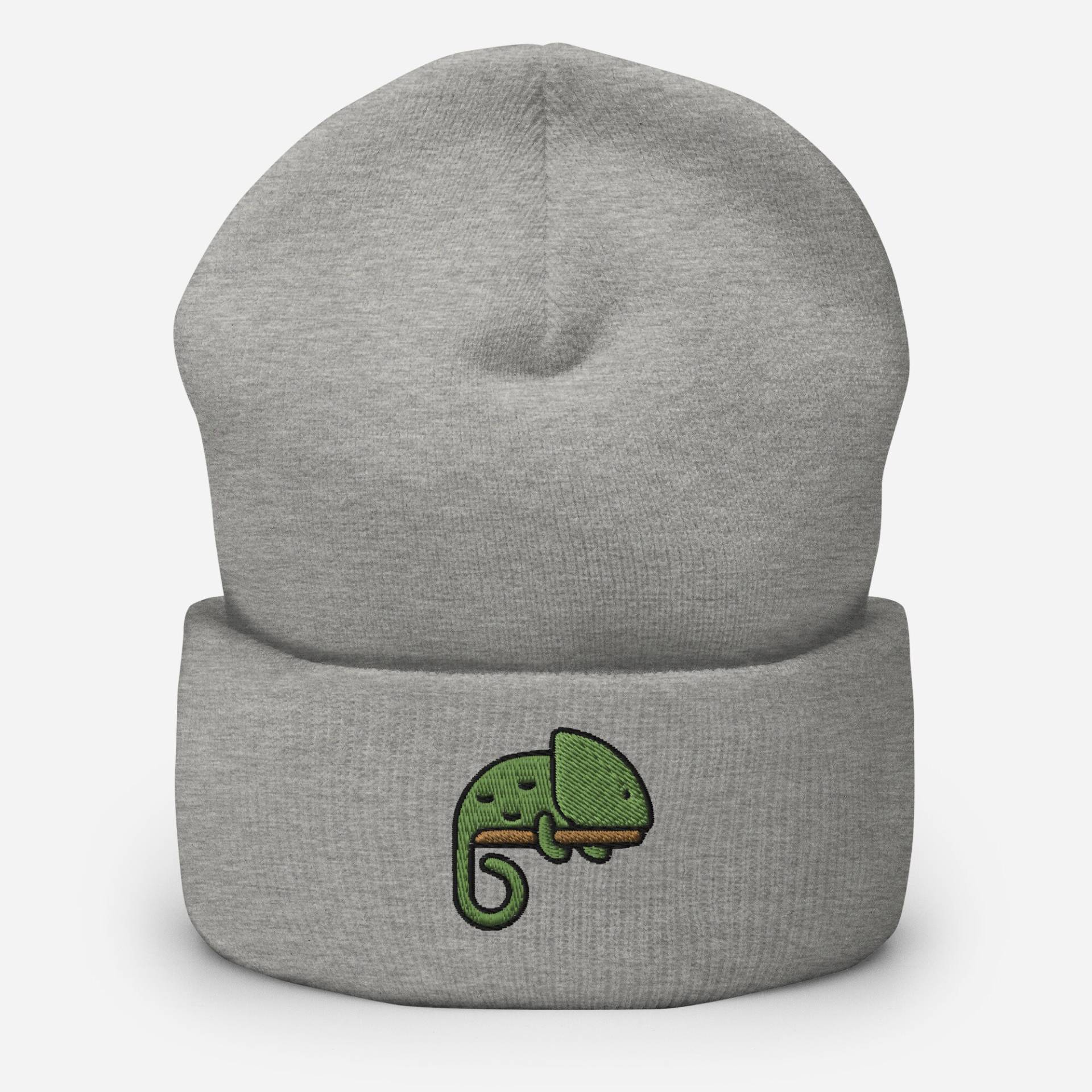 Chamäleon Beanie, Echse Tier Stickerei Wintermütze, Unisex Herbst Warme Mütze, Reptilien Geschenk von StitchinSmilesCo