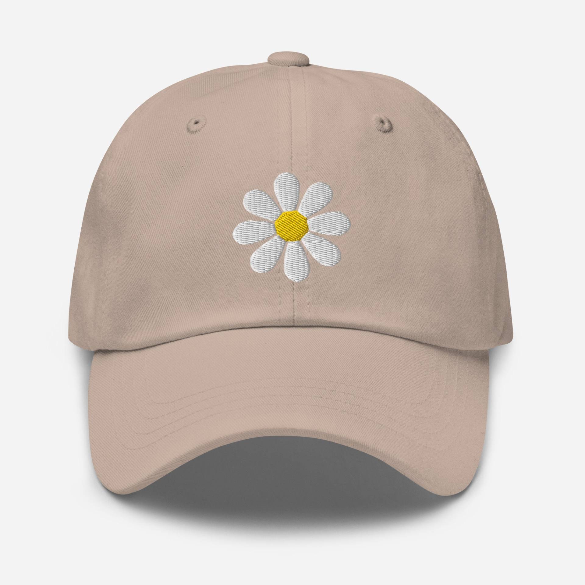 Daisy Flower Dad Hat, Floral Bestickter Hut, Trendige Handgemachte Verstellbar 6 Panel Unisex Baseball Cap Mehrere Farben, Muttertagsgeschenke von StitchinSmilesCo