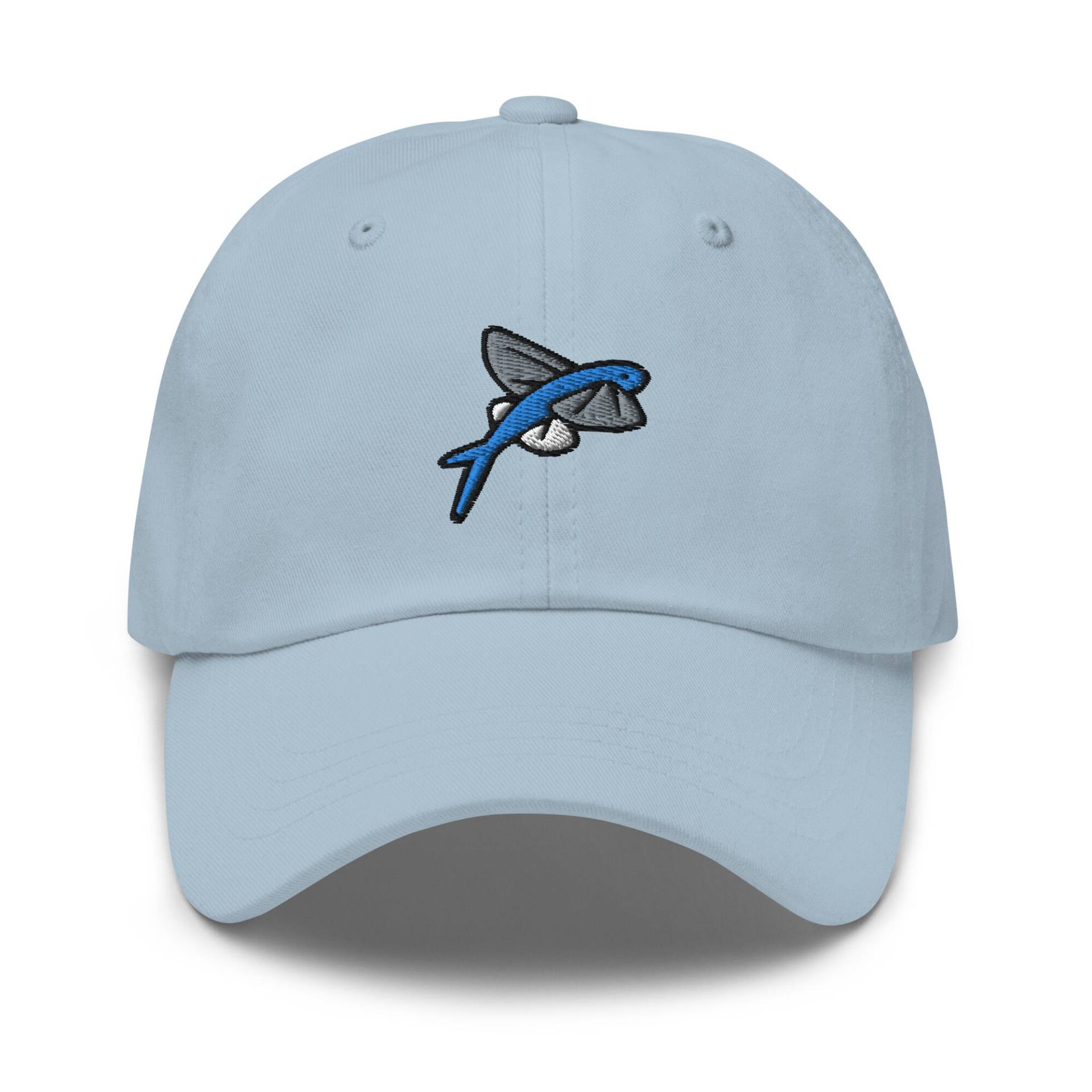 Fliegender Fisch Papa Hut, Bestickte Ozean-Tier-Baseballmütze, Meereskreatur-Hut, Unisex Verstellbare 6 Panel-Mehrere Farben, Marine-Leben-Geschenk von StitchinSmilesCo