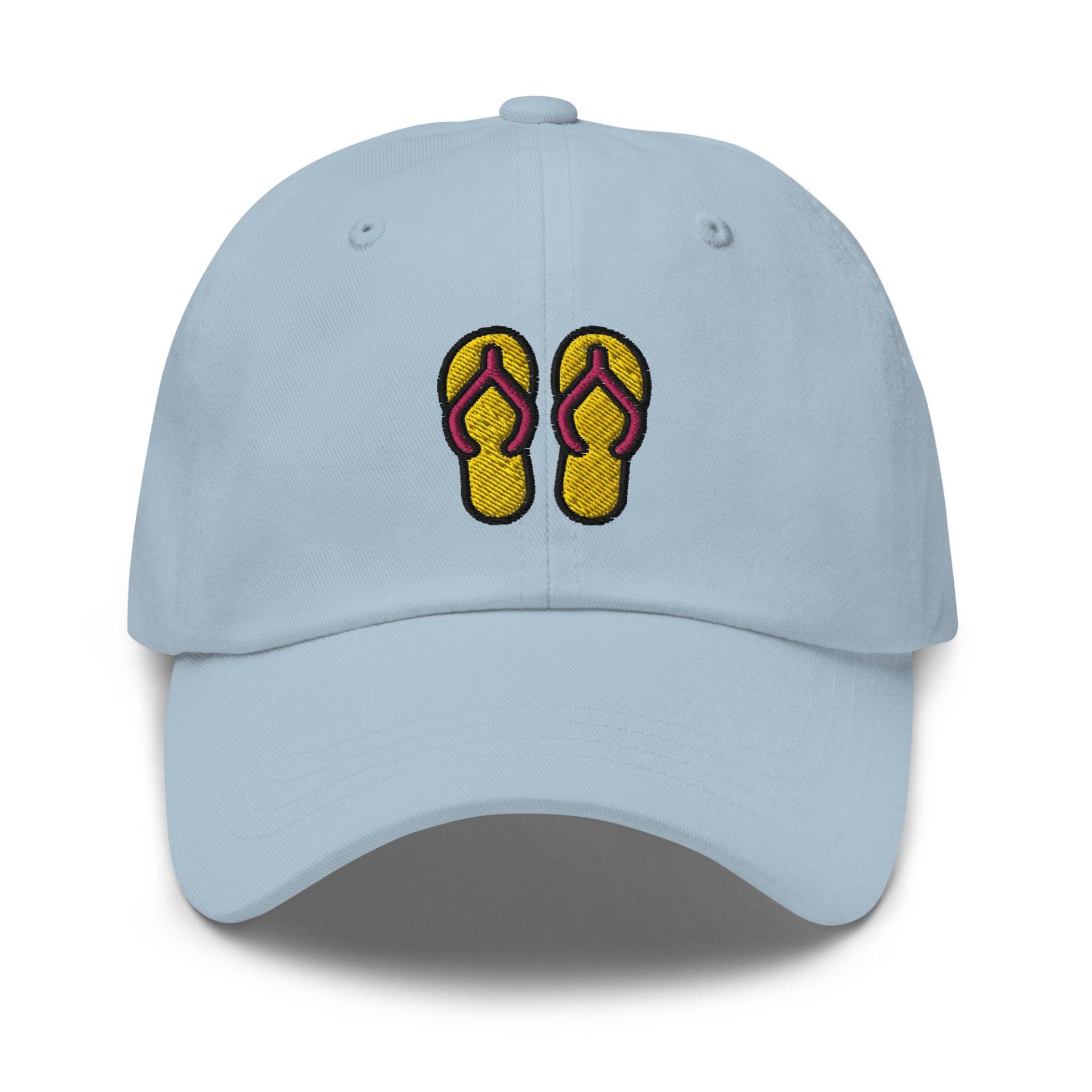 Flip Flops Papa Hut, Bestickte Sommerschuhe Baseballmütze, Retro Trendy Strand Crocs Hut Unisex 6-Panel Mehrere Farben, Lustiges Urlaubsgeschenk von StitchinSmilesCo