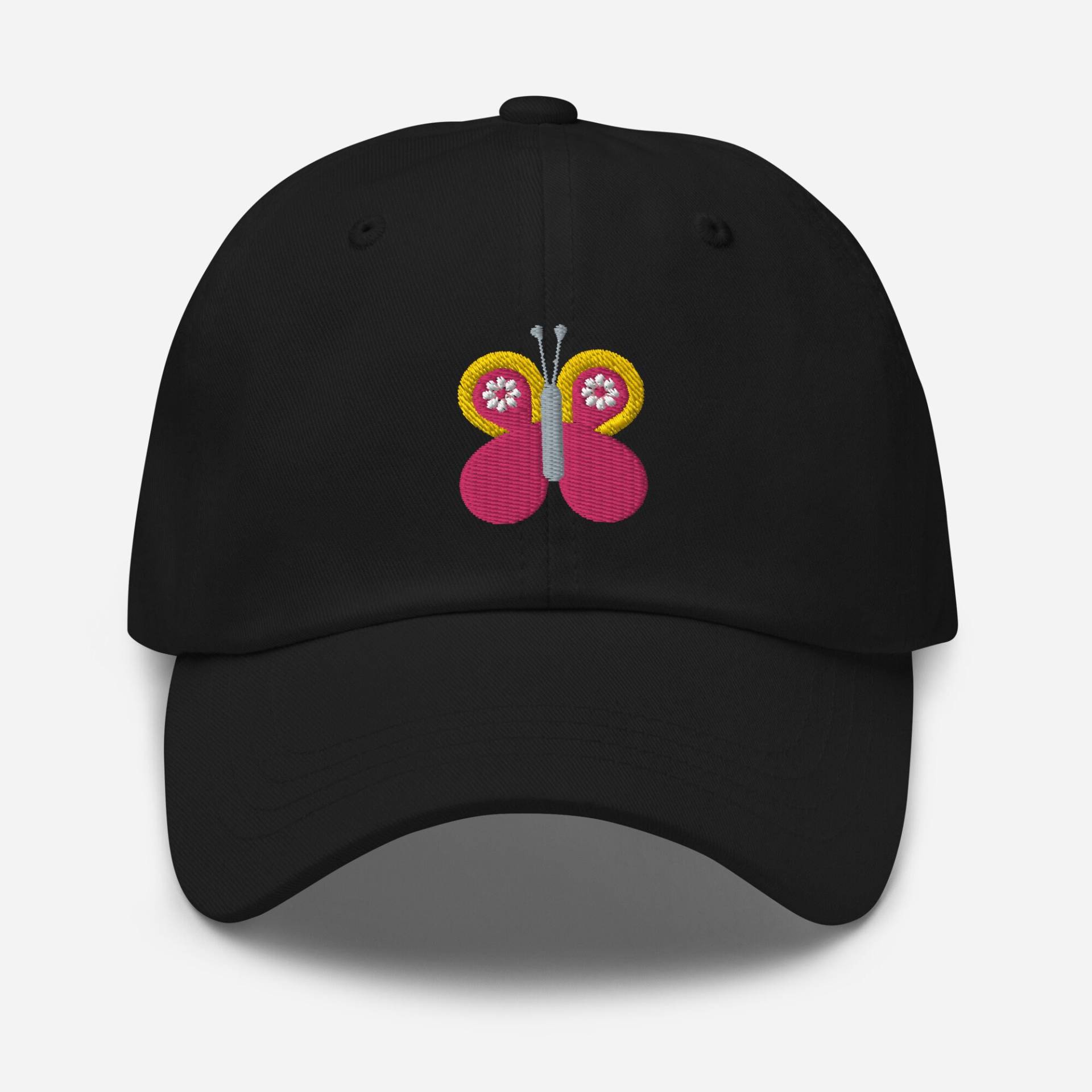 Floraler Schmetterling Papa Hut, Süßer Bestickter Hut Handgemacht Verstellbar 6 Panel Unisex Baseball Cap in Mehreren Farben, Muttertagsgeschenk von StitchinSmilesCo