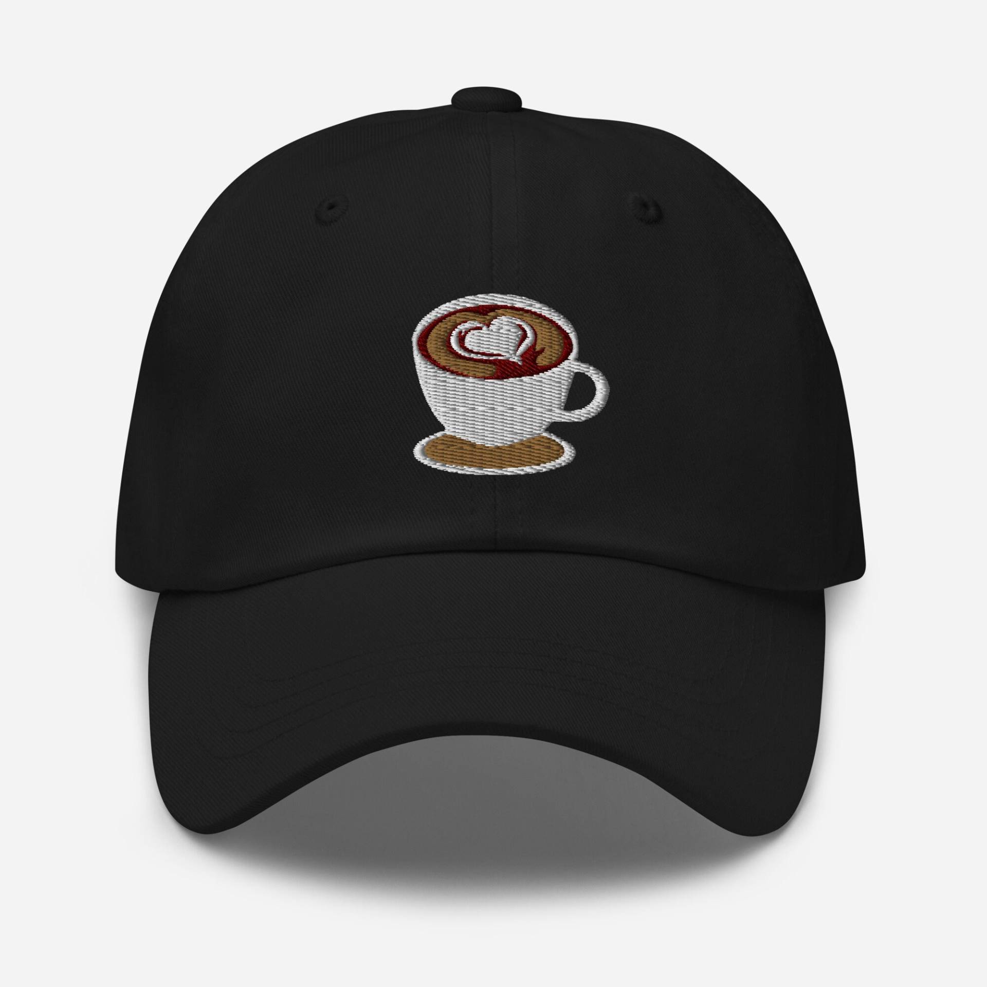 Kaffeetasse Papa Hut, Cappucino Kunst Bestickte Mütze 6 Panel Handgefertigte Verstellbare Unisex Baseball Cap in Mehreren Farben, Süßes Kaffee von StitchinSmilesCo