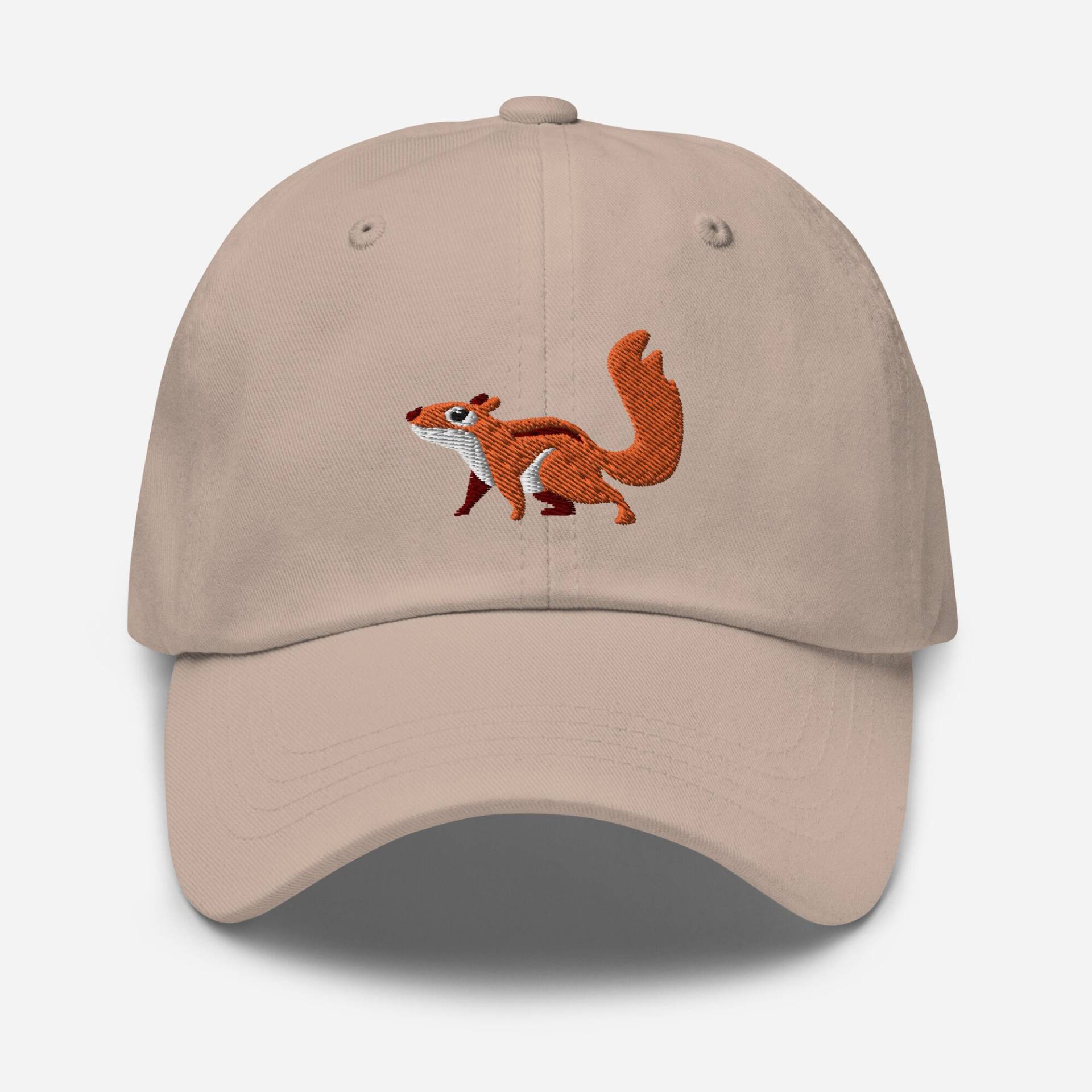 Niedlicher Eichhörnchen Streifenhörnchen Papa Hut, Bestickter Handgemachte 6 Paneel Unisex Baseball Cap in Mehreren Farben, Waldtier Geschenk von StitchinSmilesCo