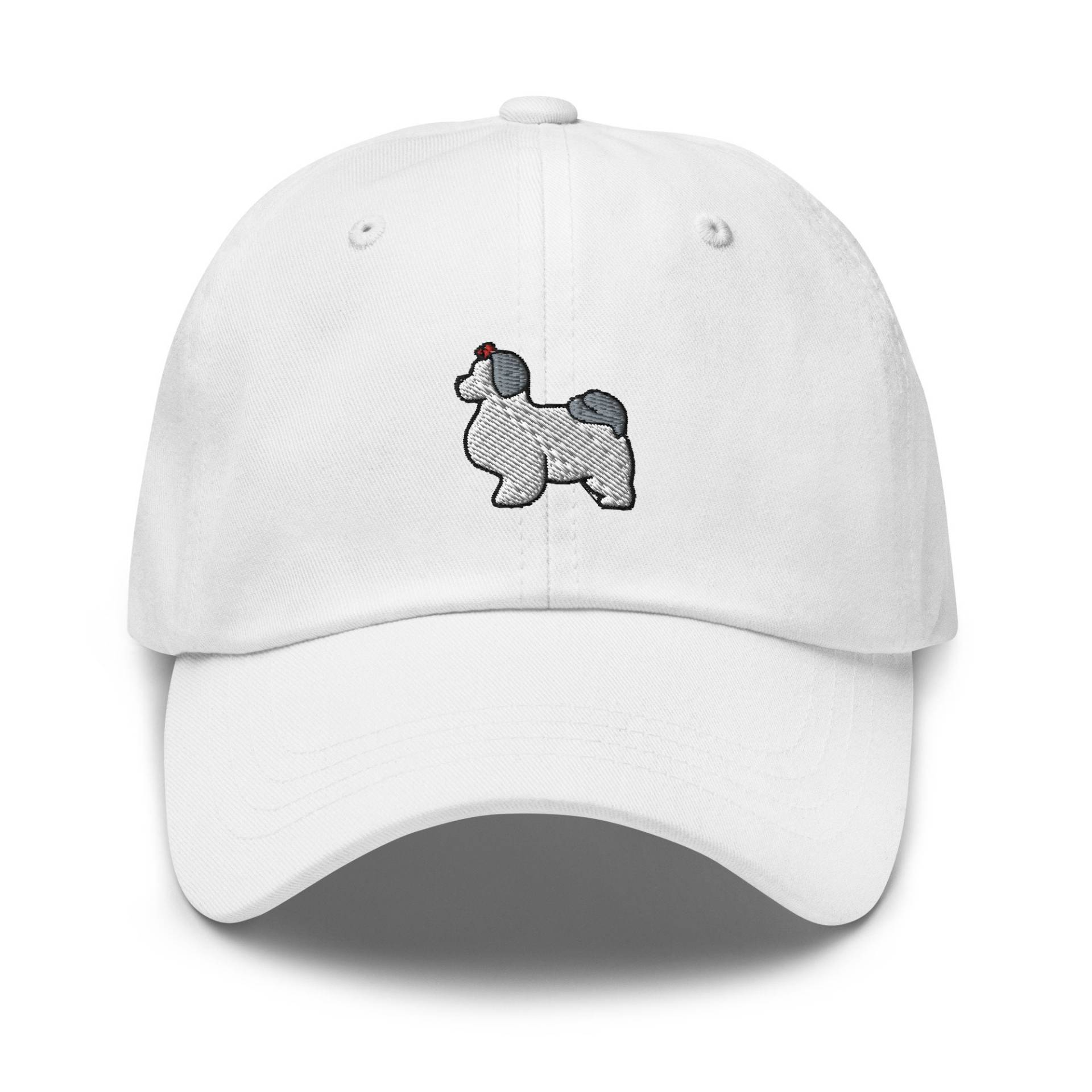 Niedlicher Shih-Tzu-Hund-Vater-Hut, Bestickte Shih Tzu-Baseballmütze, Tzu-Besitzer-Geschenk, Weißer Malteser-Hunderasse 6-Panel-Dad-Kappe Mehrere von StitchinSmilesCo