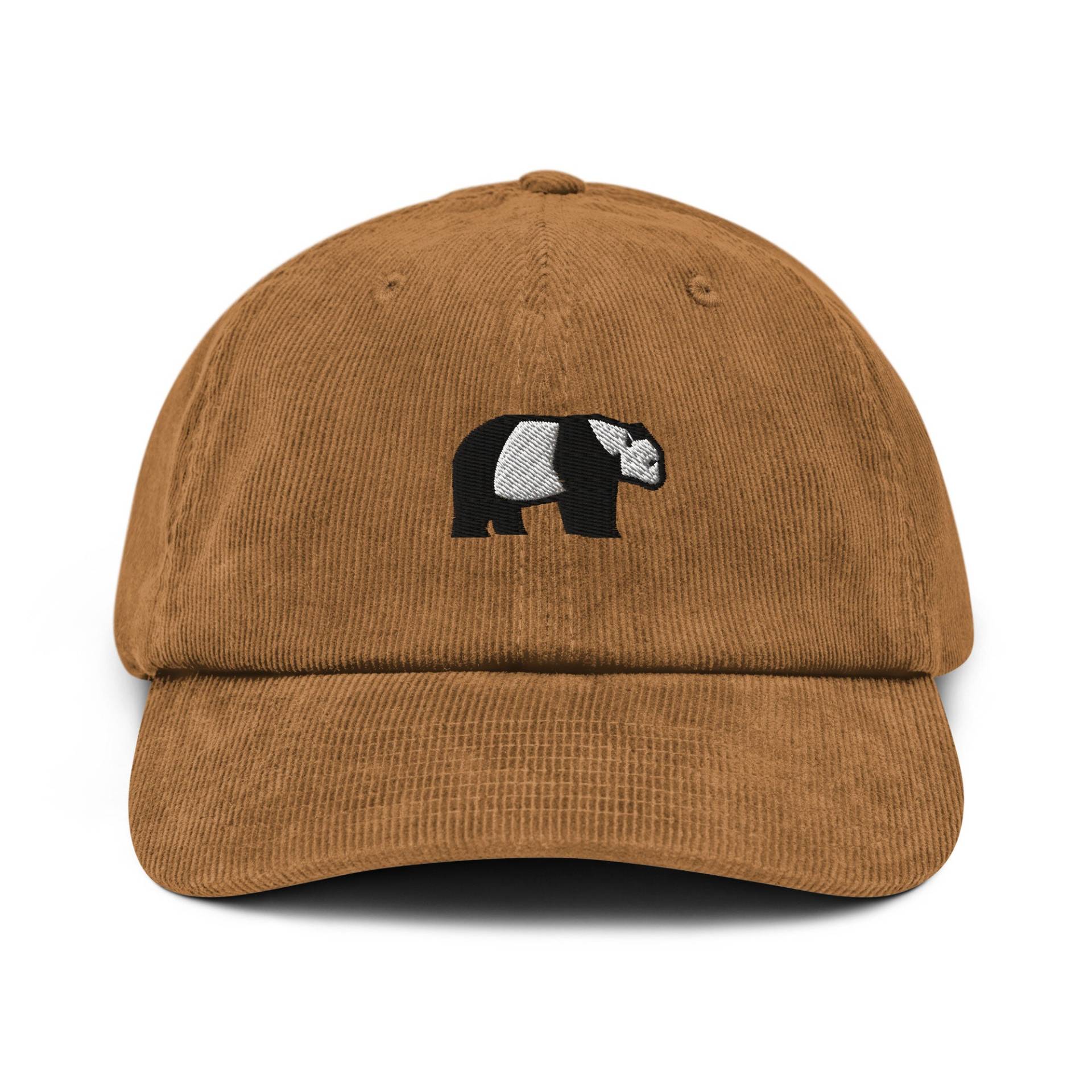 Panda Cord Mütze, Bestickter Bär Papa Baseball Cap, Liebhaber Geschenke, Tiermütze, Unisex Verstellbar 6 Panel Unstrukturiert Mehrere Farben von StitchinSmilesCo