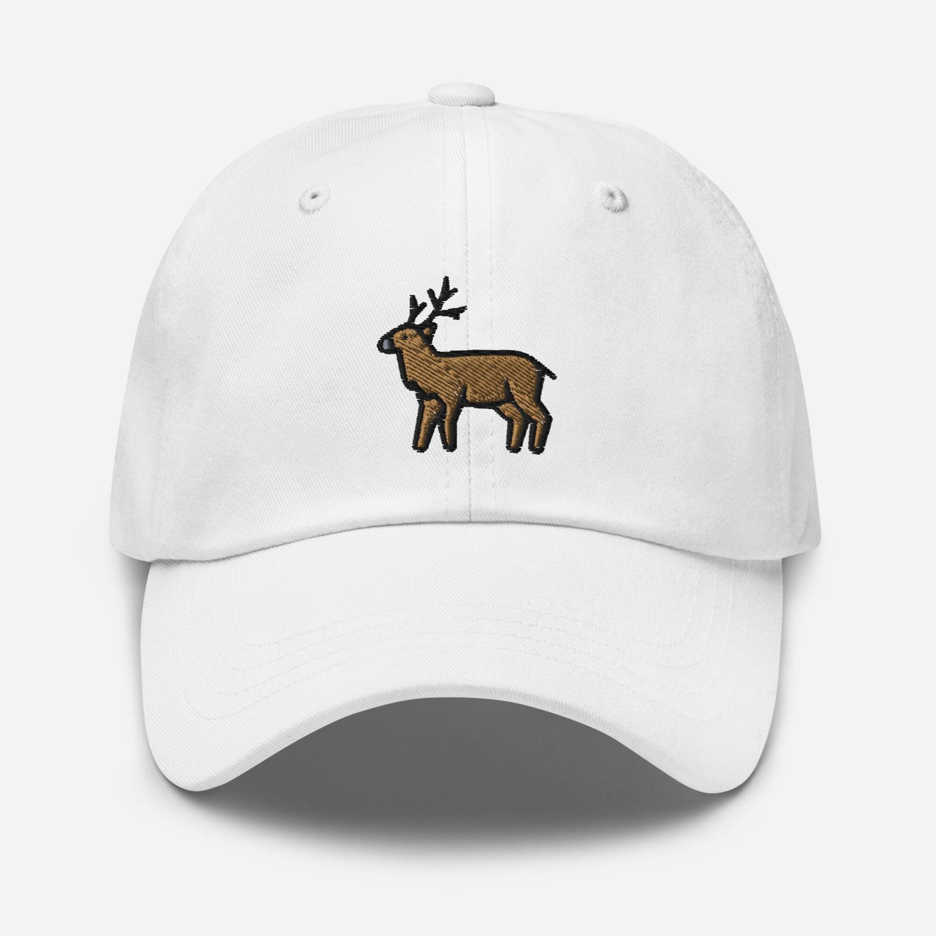 Rentier Papa Hut, Bestickter Hut Hirsch Baseball Cap - Unisex Verstellbar Unstrukturiert 6 Panel in Mehreren Farben, Wald Tier Geschenk von StitchinSmilesCo