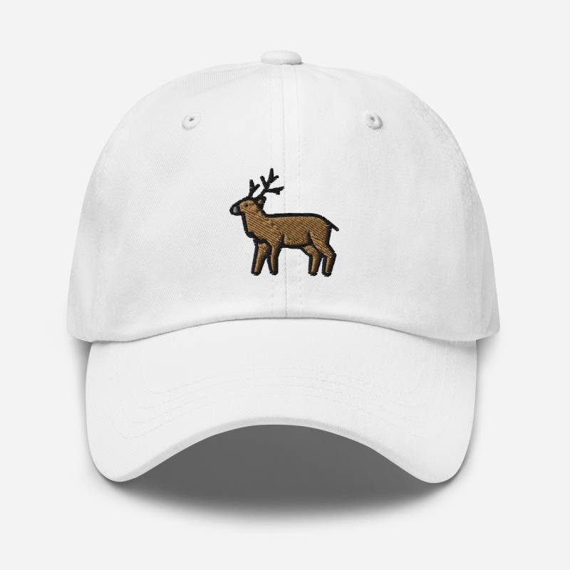 Rentier Papa Hut, Bestickter Hut Hirsch Baseball Cap - Unisex Verstellbar Unstrukturiert 6 Panel in Mehreren Farben, Wald Tier Geschenk von StitchinSmilesCo