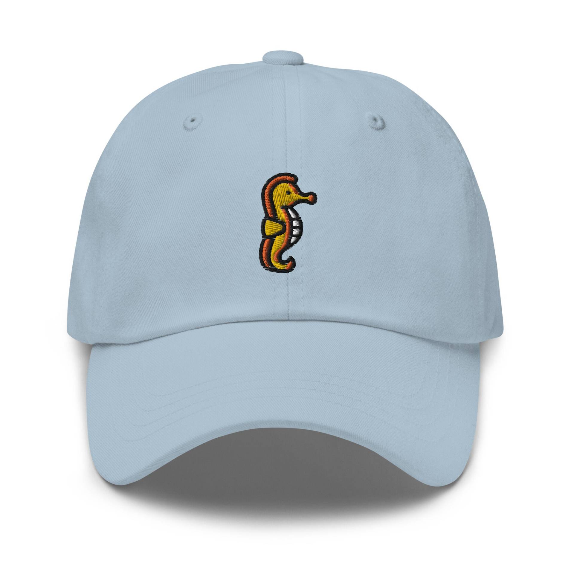Seepferdchen-Vater-Hut, Bestickte Fisch-Baseballmütze, Niedliche Ozean-Tier-Kappe Verstellbare Unstrukturierte 6-Panel-Mehrere Farben Seepferdchen-Vater-Hut, Bestickte Fisch-Baseballmütze, Niedliche Ozean-Tier-Kappe Verstellbare Unstrukturierte 6-Panel-Mehrere Farben von StitchinSmilesCo