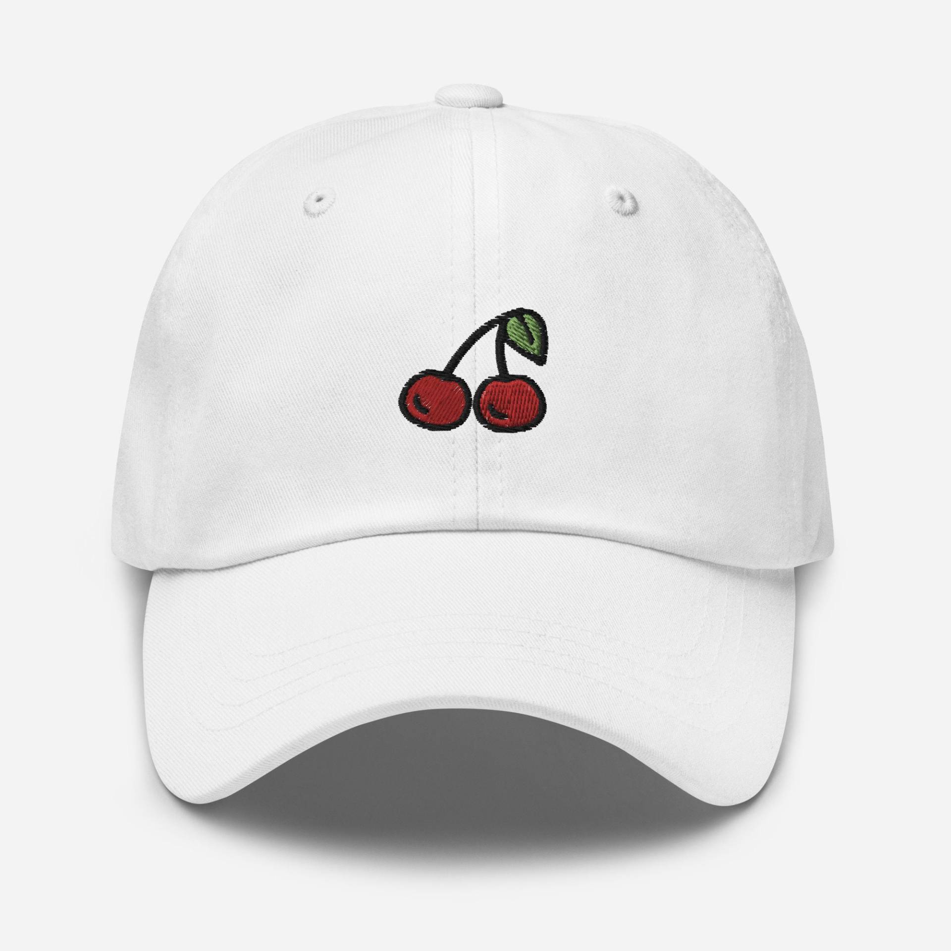 Süße Kirsche Papa Hut, Bestickte Frucht Baseballmütze, Sommer Mütze Unisex Verstellbar Unstrukturiert in Mehreren Farben, Kawaii Geschenk Für Sie von StitchinSmilesCo