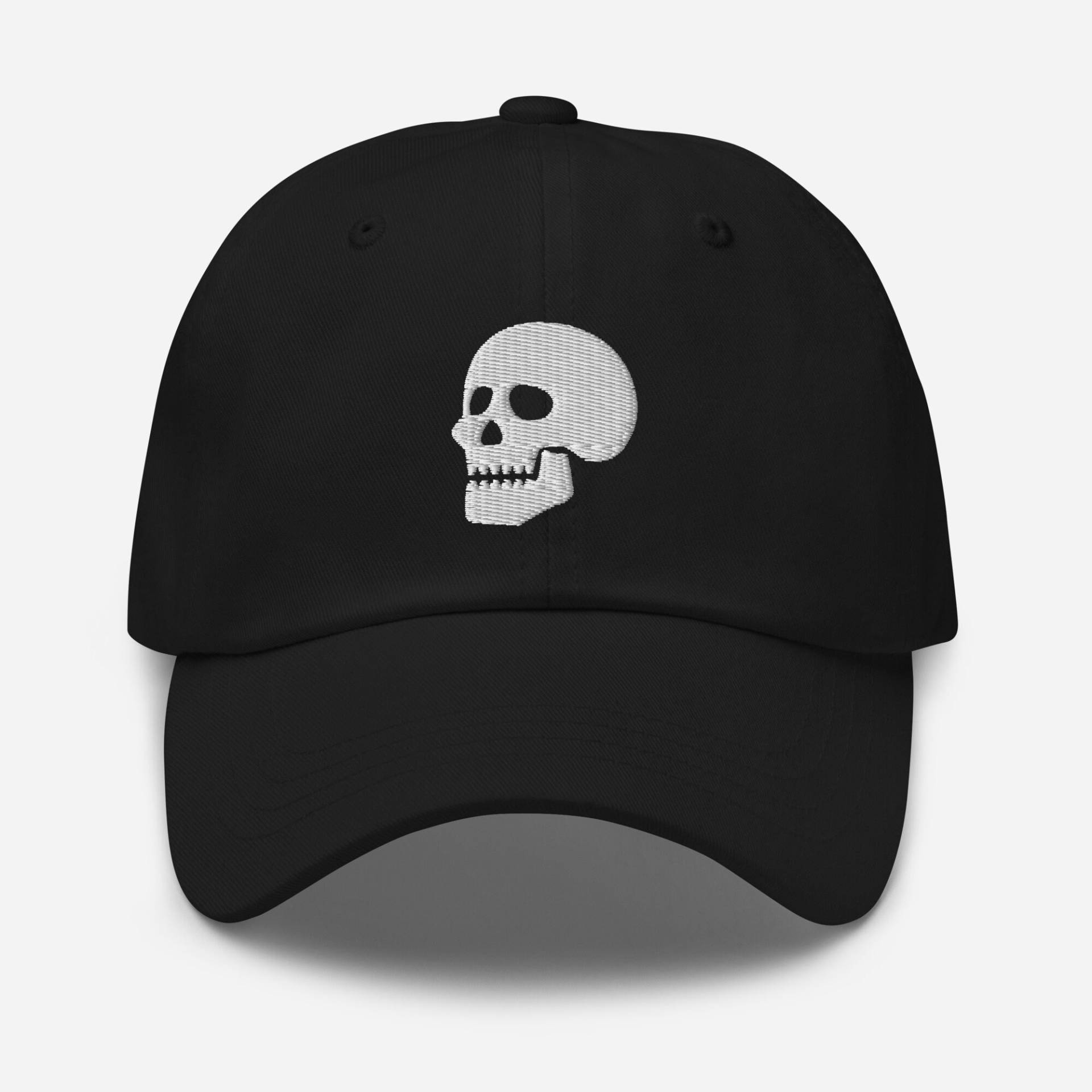 Weißer Totenkopf Dad Hut, Skelett Bestickter Hut Handarbeit Verstellbar Unisex Gothic Baseball Cap in Mehreren Farben, Geschenk Für Freund von StitchinSmilesCo