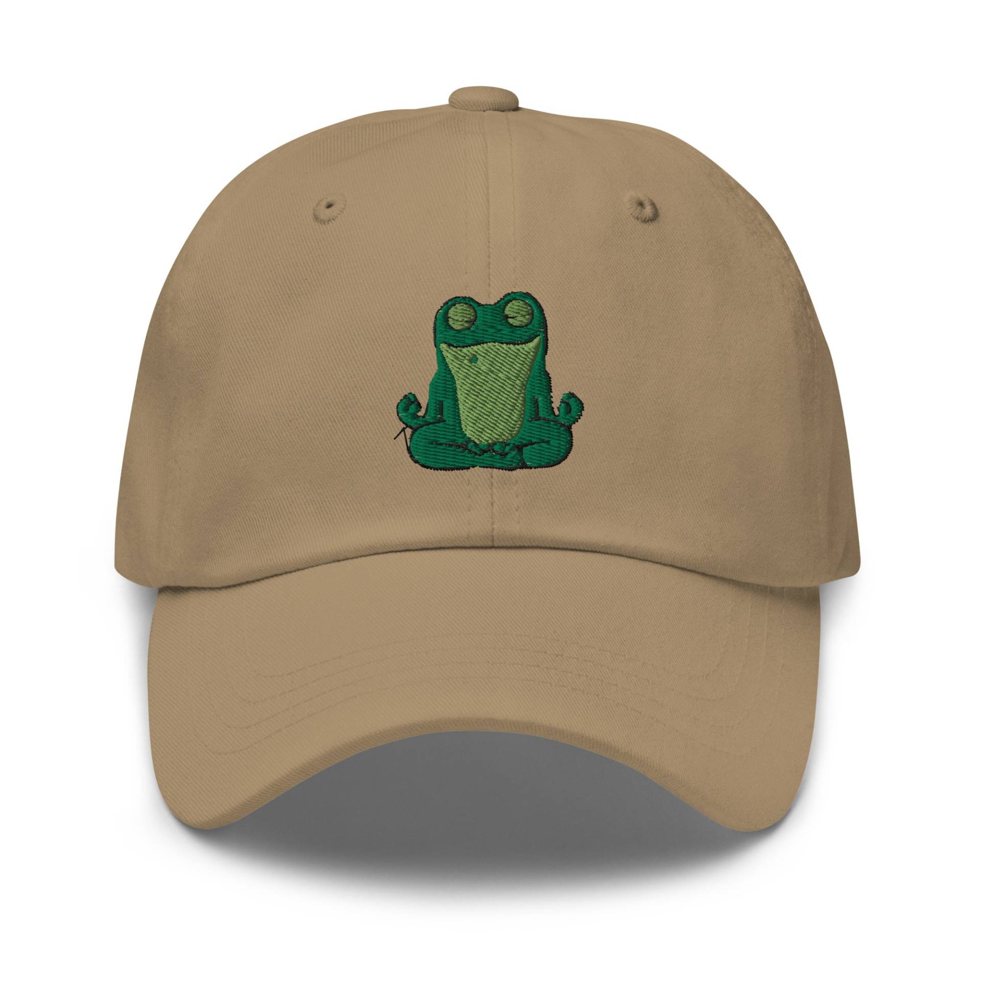 Yoga Frosch Papa Hut, Bestickte Mütze Für & Liebhaber Geschenk, Lustige Tier Handarbeit Verstellbar 6 Panel Unisex Baseball Cap Mehrere Farben von StitchinSmilesCo