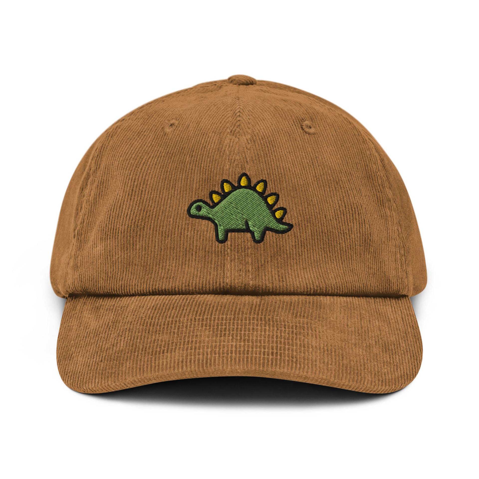 stegosaurus Dino Cord Mütze, Bestickter Dinosaurier Papa Baseball Cap, Unisex Erwachsene 6 Panel Mehrere Farben, Jurassic Liebhaber Geschenk von StitchinSmilesCo