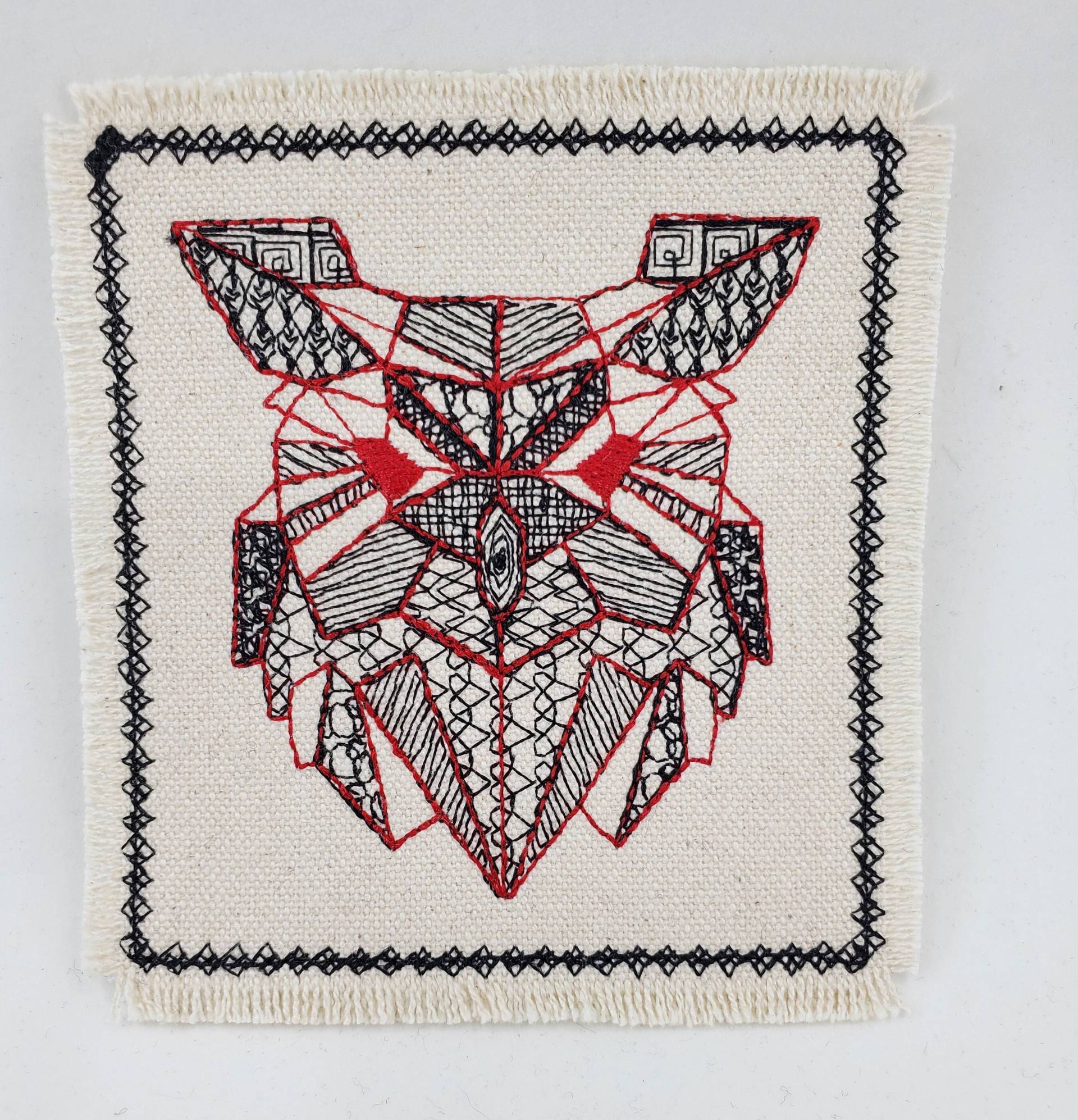 Origami Eule Gestickter Aufnäher Canvas Patch Jacke Rucksack - Zentangle von StitchitizedPatches