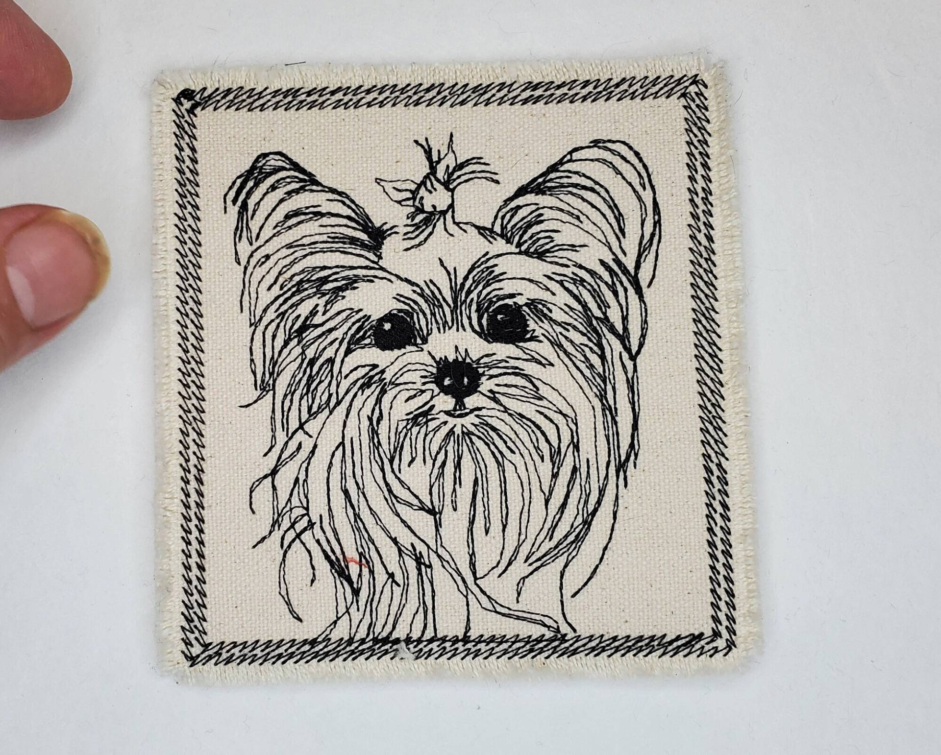 Yorkie - Yorkshire Terrier Welpe Hund Gestickter Aufnäher Canvas Patch von StitchitizedPatches