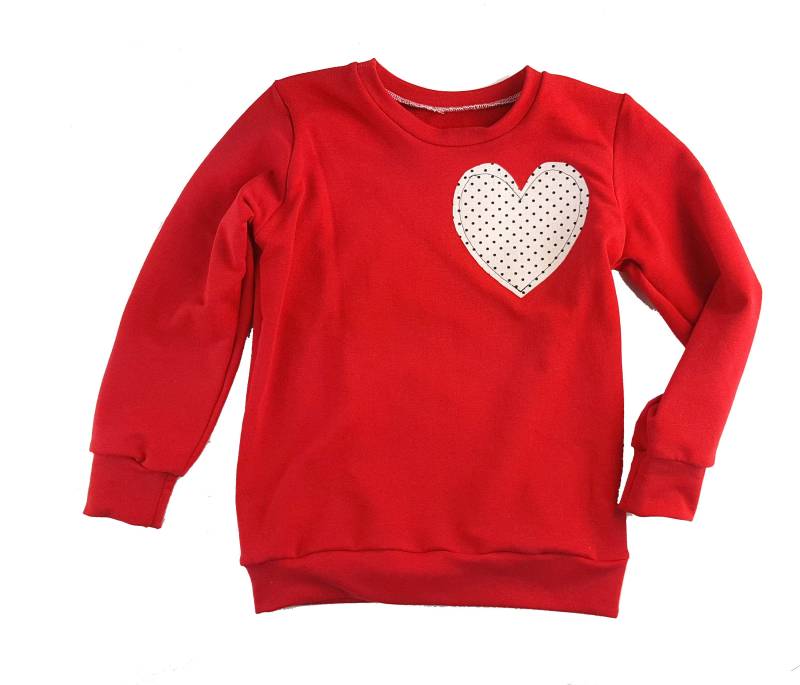 Red Heart Patch Sweatshirt, Valentinstag Pullover Outfit Für Jungen Und Mädchen von StitchloreClothing