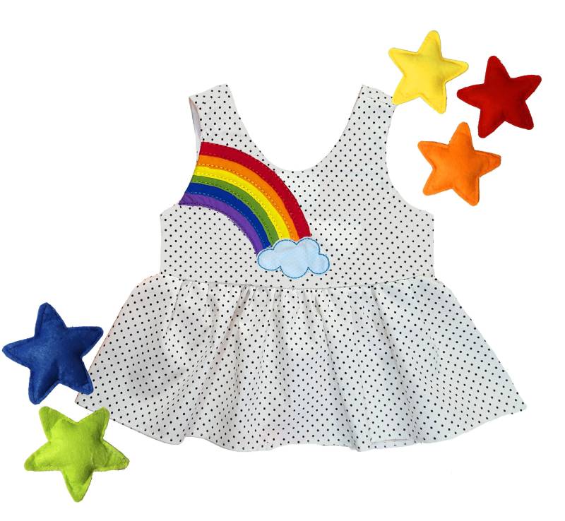 Regenbogen Tupfen Schößchen, Top Für Mädchen von StitchloreClothing
