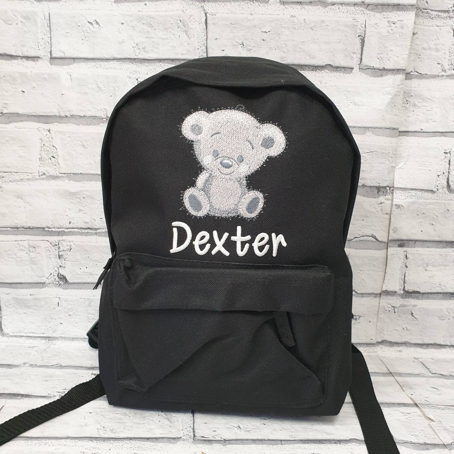 Personalisierter Teddybär-Rucksack, Bestickter Kleinkind-Rucksack, Kinderzimmer, Schultasche, Unisex, Junge, Mädchen von StitchupLooksharpUK