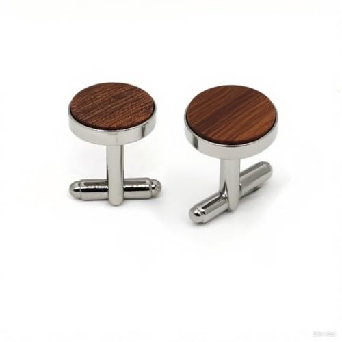 STJARNA Holz Manschettenknöpfe Herren Silber Edelstahl Cufflinks Hochzeit Schmuck von Stjarna