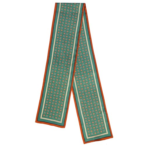 Seidenkopftuch für Damen, leicht, modisch, Haarwickel, Krawatte und Handtaschen-Accessoire, Geschenk (Grün/Rot) von Stlvoll