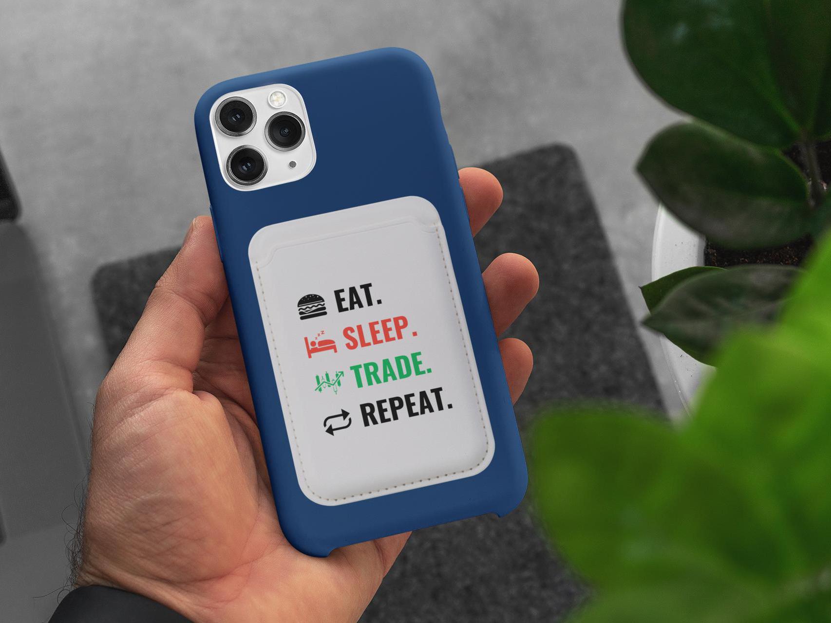 Eat Sleep Trade Repeat - Das Ultimative Iphone Magsafe Wallet Für Trader von StockandStyleDesign