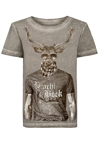 Stockerpoint Trachtenkids Unisex Prachtbock Jr. Trachtenshirt, Stein, 104 EU von Stockerpoint Trachtenkids