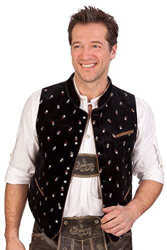 Alpenwahnsinn Samtweste, Größe 48 Schwarz von Stockerpoint