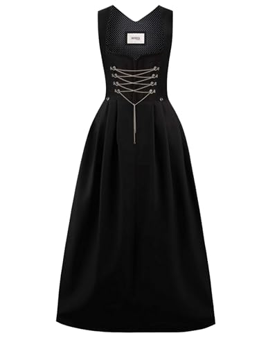 Stockerpoint Damen Amber Maxi Maxi Dirndl ohne Schürze, schwarz, 48 von Stockerpoint