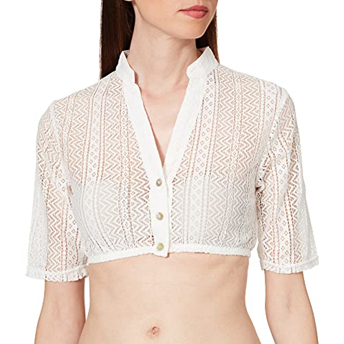 Stockerpoint Damen Bluse B-1048 Trachtenbluse, Elfenbein (Creme Creme), (Herstellergröße: 34) von Stockerpoint